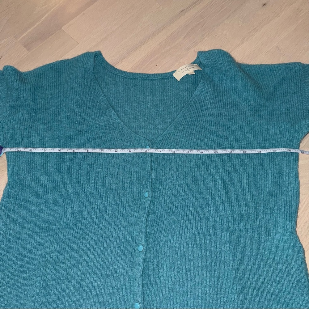 Sezane Barry Cardigan in Light Sage Green Blue Medium - Picture 8 of 9